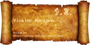 Vinkler Mariann névjegykártya