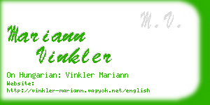 mariann vinkler business card